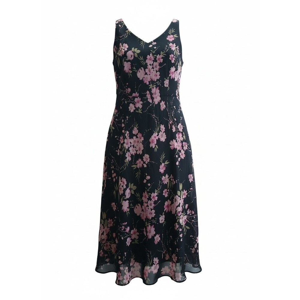 California Krush Vtg Floral Maxi Dress Women's Medium Y2K Dark Romantic Fairy